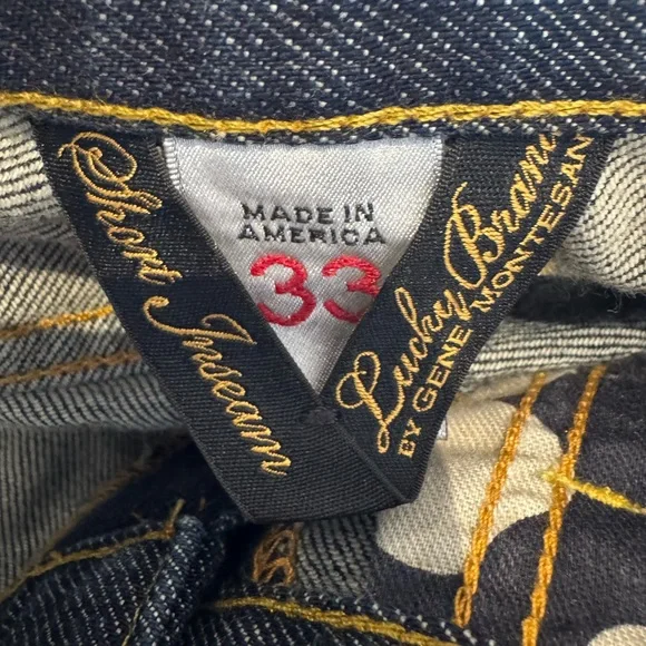 Vintage Y2K Lucky Brand Men's Dark Blue Denim Jeans Made in America 33x30 - Picture 2 of 9